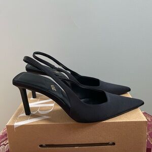 Zara Black Slingback Heels